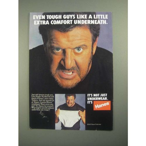 1987 Hanes Underwear Ad - Lyle Alzado - Even Tough Guys