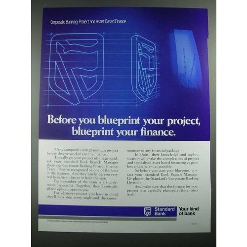 1988 Standard Bank Ad - Before You Blueprint your Project