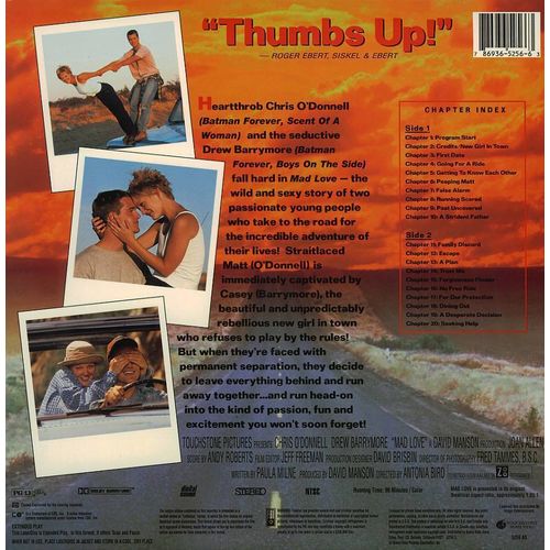 MAD LOVE LTBX DREW BARRYMORE LASERDISC RARE