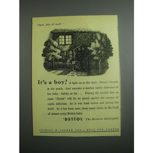 1948 Dettol antiseptic Ad - It's a boy!