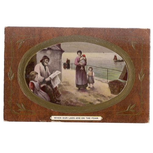 SEASIDE unused antique postcard by Philco Publishers Co. Navy or fisherman?? #