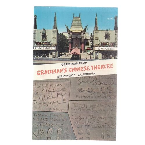 GRAUMAN'S CHINESE THEATRE, HOLLYWOOD, California, USA unused postcard c. 1972 =