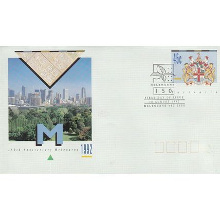Australia 1992 150th anniversary of Melbourne FDC Melbourne CDS Unaddressed VGC