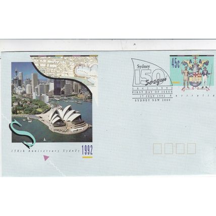 Australia 1992 anniversary of Sydney FDC Sydney special cancel Unaddressed VGC