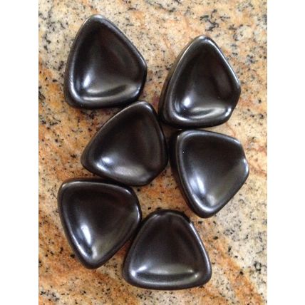 Fondue Strawberry/any Fruit Mini Ceramic Plates-Holders Set of Six Dark Brown