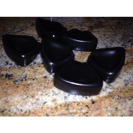 Fondue Strawberry/any Fruit Mini Ceramic Plates-Holders Set of Six Dark Brown