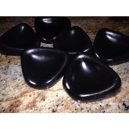 Fondue Strawberry/any Fruit Mini Ceramic Plates-Holders Set of Six Dark Brown