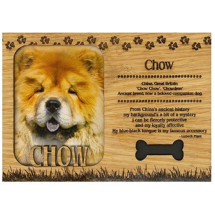 Chow Engraved Wood Picture Frame Magnet