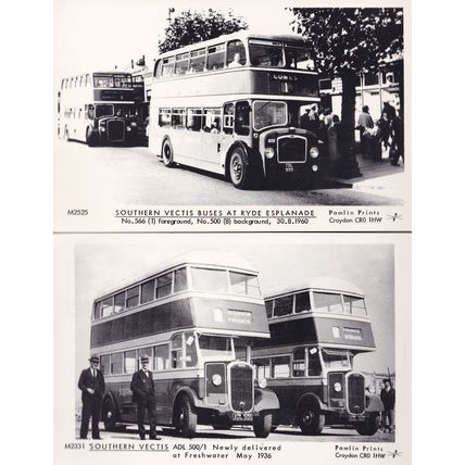 Southern Vectis Buses at Ryde in 1960 2x Isle Of Wight Bus Postcard s