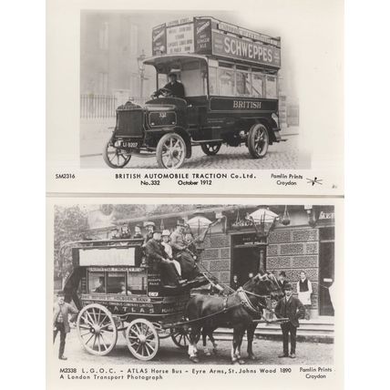 Atlas Horse Bus St Johns Wood 2x Transport Postcard s