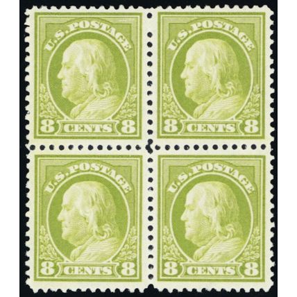 414, Mint VF/XF LH 8¢ Block of Four Stamps A GEM - Stuart Katz