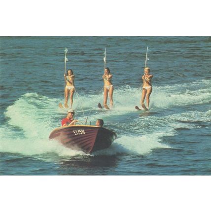 Gold Coast Water Boat Skiing Australian Sexy Skiers Postcard