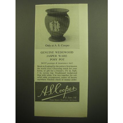 1958 A.S. Cooper Wedgwood Jasper Ware Posy Pot Advertisement