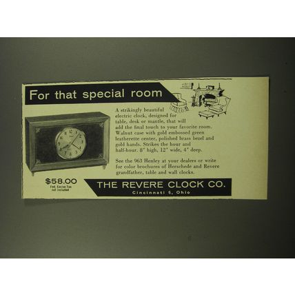1959 Revere 963 Henley Clock Advertisement - For that special room