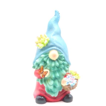 Gnome Holding Flowers Ornament 15 CM Figurine Gift Home Decor Mythical Creatures