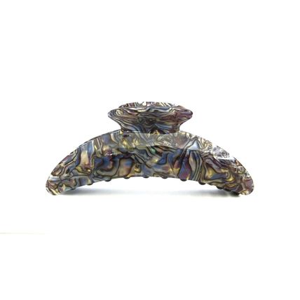Long large abalone sea shell effect purple blue gold hair claw clip