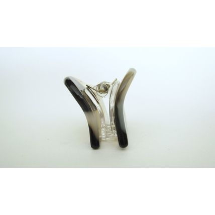 Small mini clear brown black white gray marbled hair claw clip