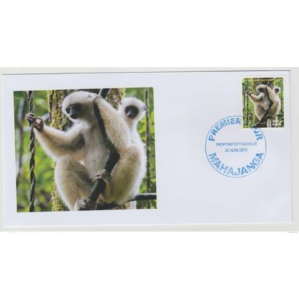 Madagascar 2014 / 2015 FDC 1er jour Mi. 2685 Faune lémurien Propithecus candidus