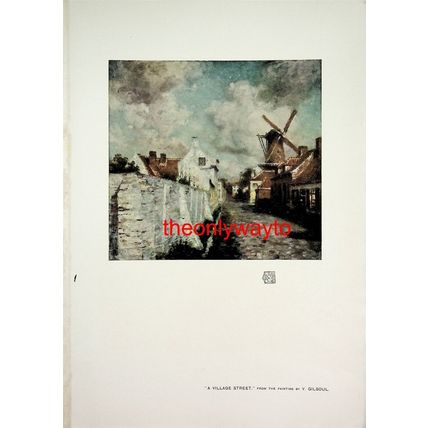Village Street (With Windmill), V Gilsoul, Book Illustration (Print), 1904