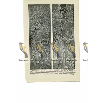 Religious Sculpture, Santa Lucians, Central America, Book Illustration, 1909