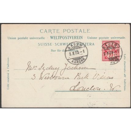 Baden mit Landvogteischloss, 1903 - Wehrli AK