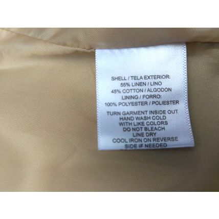 Vintage Womens Sag Harbor Linen Blend GOLD Shimmer Suit Jacket NWT Lg Button