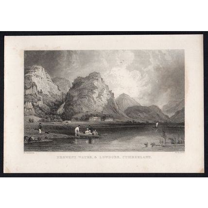 DERWENT WATER & LOWDORE 1839 William Le Petit - Henry Gastineau ENGRAVING