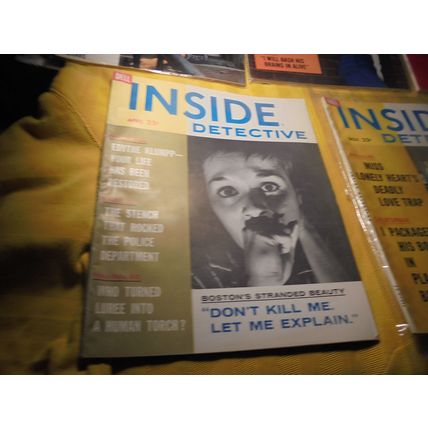 Early 1960's INSIDE DETECTIVE MAGAZINE LOT!! WOW!! $100.00/SHIPPED!!