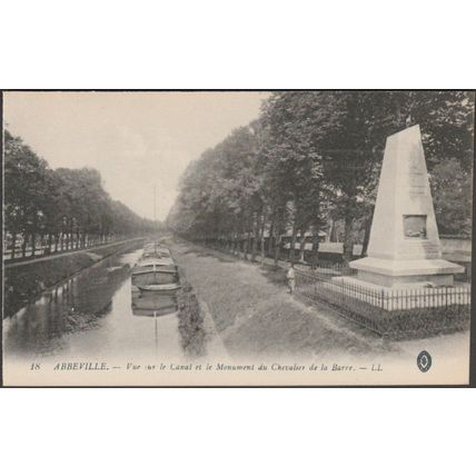 Le Canal et le Monument du Chevalier de la Barre, Abbeville, c.1910 - Lévy CPA
