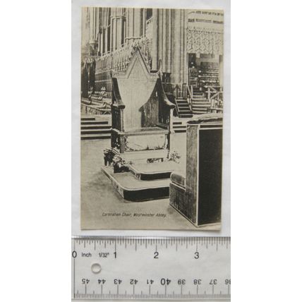 vintage postcard Coronation Chair, Westminster Abbey, London