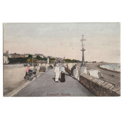 Exmouth Parade, Devon, Postcard.