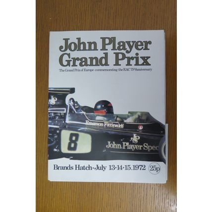 1972 FORMULA 1 GRAND PRIX OF EUROPE PROGRAMME + RACECARD, TICKETS, ETC