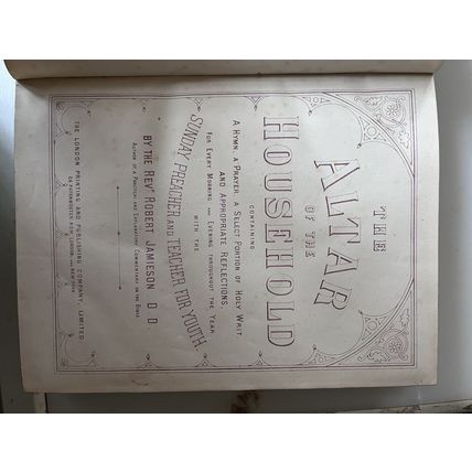 ANTIQUE BIBLE ALTAR OF THE HOUSEHOLD 1800's REV ROBERT JAMIESON HARDBACK