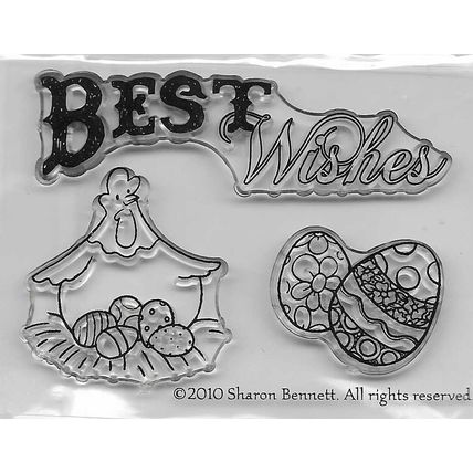 Sharon Bennett. Easter Stamp Set. App 7.5x6cm. Stamping Cardmaking Scrapbooking