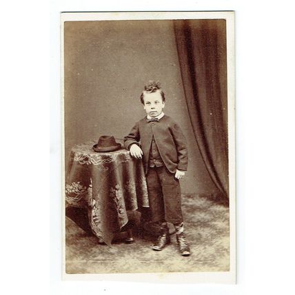 Victorian cdv photo boy standing Hastings photographer