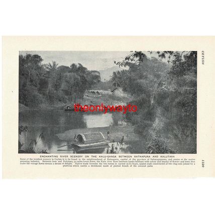 Kalu-Gang nr Ratnapura & Kalutara, Ceylon (Sri Lanka), Book Illustration, c1920