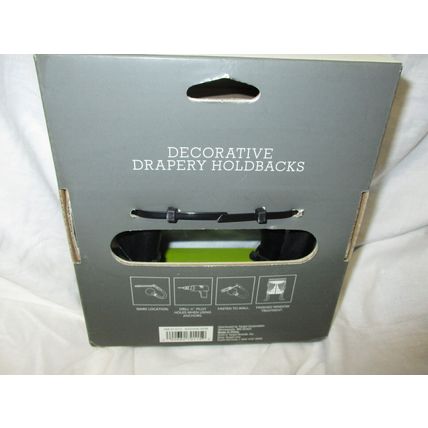 Threshold Decorative Drapery Holdbacks Set of 2 Brushed Nickel Color Black
