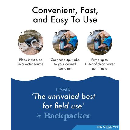 Katadyn Hiker Pro Hand Pump Water Filter for Backpacking, Camping, Emergency Sur