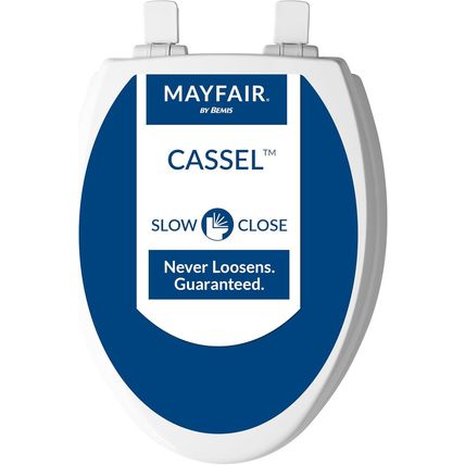 Mayfair Cassel Slow Close Toilet Seat, Easy Clean, Non Slip Premium Wood Seat, E