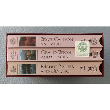GREAT NATIONAL PARKS VHS BOX SET BRYCE CANYON & ZION, MOUNT RAINIER GRAND TETON