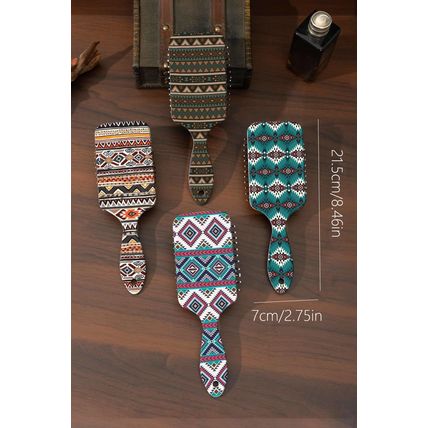 Elmwood Western Geometric Pattern Anti-Static Air Cushion Comb