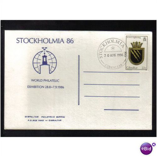1986 GIBRALTAR STOCKHOLMIA 86 H.M.S LIGHTNING