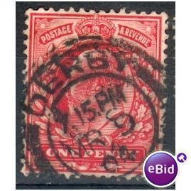 GB stamps 1902-10 KEV11 - 1d SG219 Derby 2