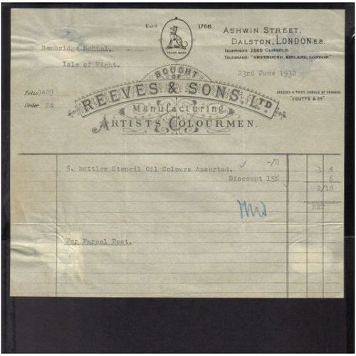 REEVES & SONS LTD, ASHWIN ST, DALSTON, LONDON, 23JUN1930