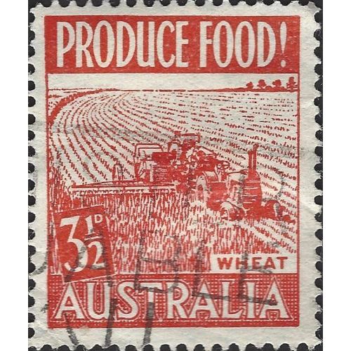 AUSTRALIA, Food Production, Wheat, red 1953, 3½d, #4