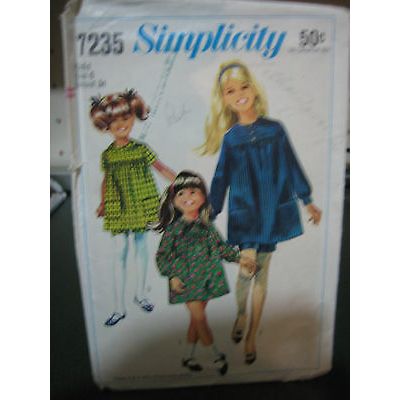 Simplicity 7235 Girls Dress & Shorts Pattern - Size 6 Chest 24