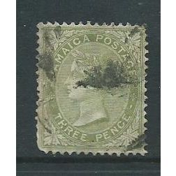 jamaica stamps hm sg 46 sg46 used watermark multi crown olive
