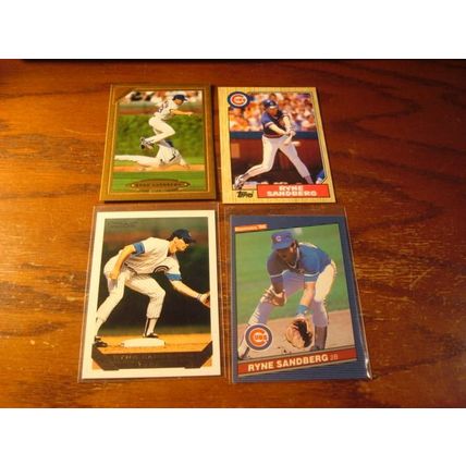1984-1997, 19-Different cards,RYNE SANDBERG, HOF, Cubs, 90 donruss No Dot Error
