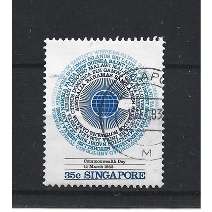 Singapore.SG444 35c Commonwealth Logo and Country Names.Fine Used.Jul25