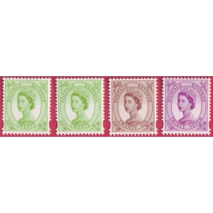 GB 1998 Decimal Wilding Definitives Set of 4 - 20p RB & 20p LB, 26p, 37p. UM